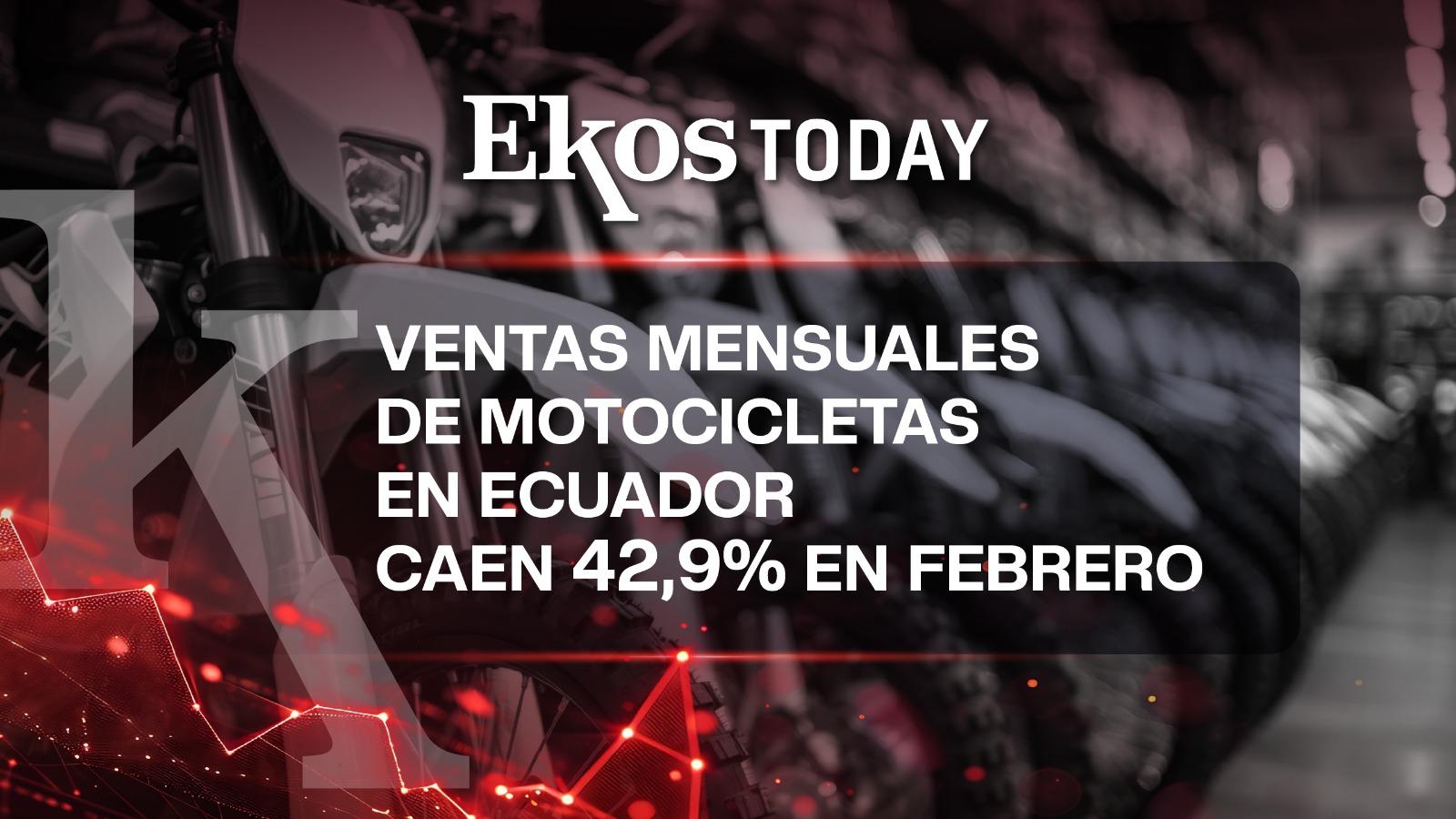 Ventas mensuales de motocicletas caen 42,9% en Ecuador